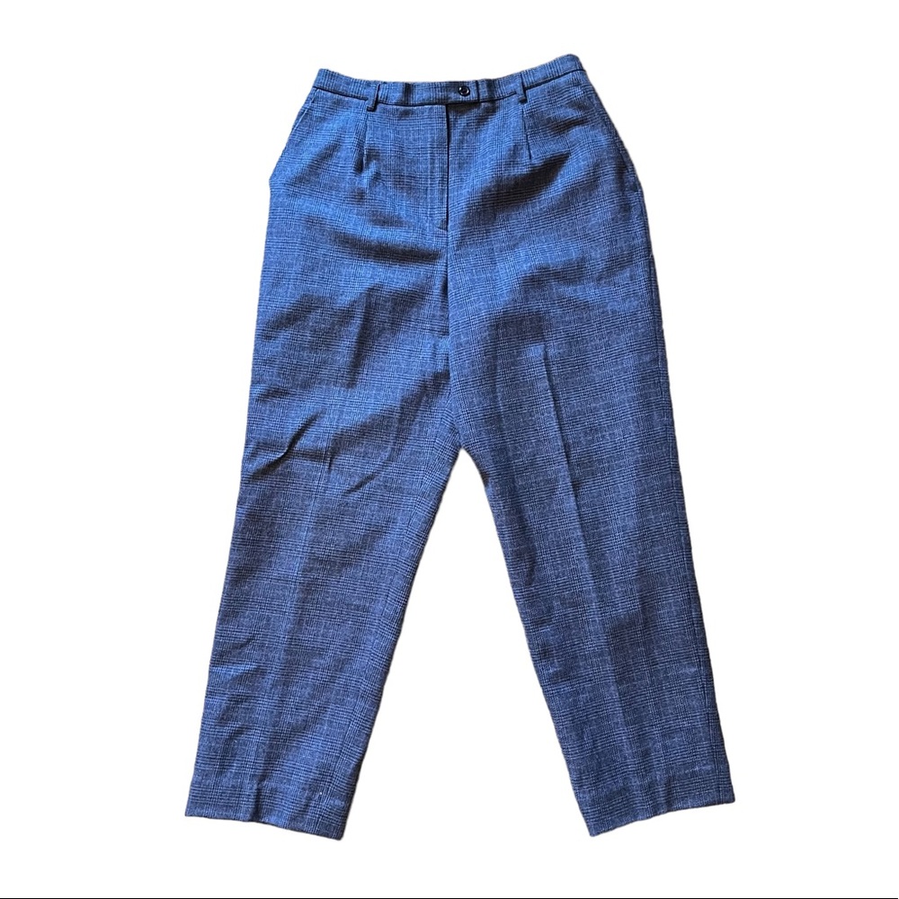 Wool blue high waisted trousers